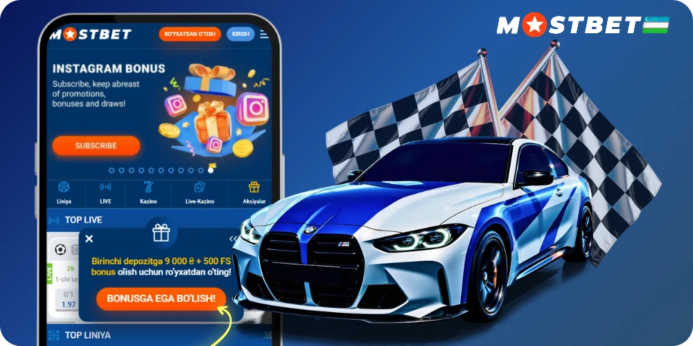 Бонус за регистрацию в Mostbet UZ