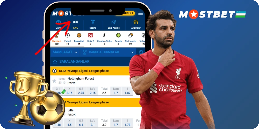 Ставки Live в Mostbet UZ